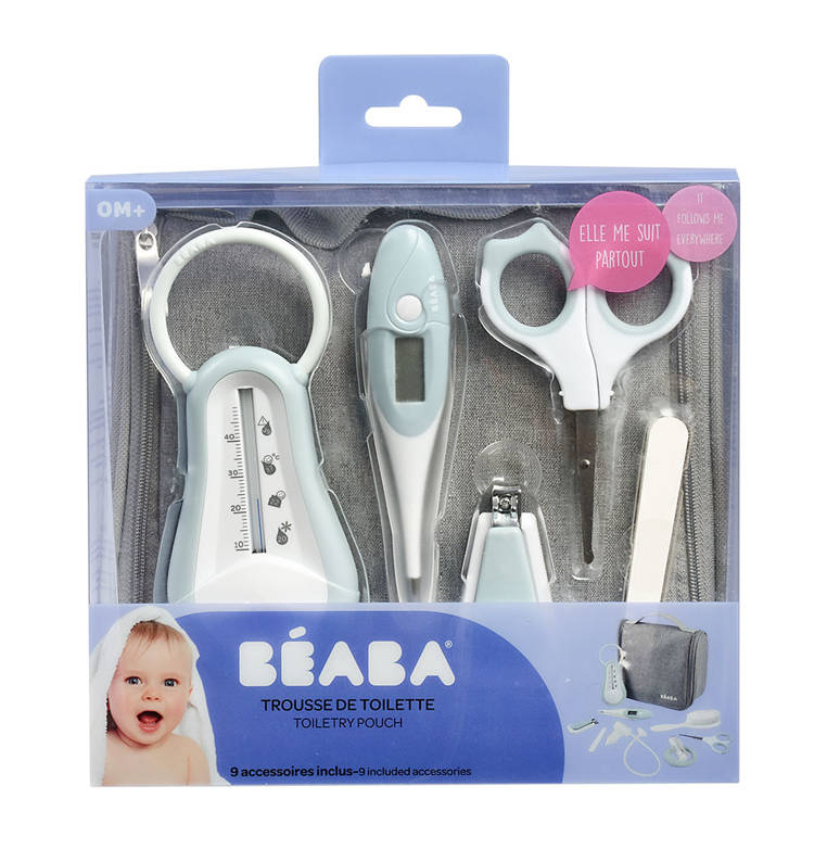 Beaba, Kosmetyczka z 9 akcesoriami do pielęgnacji niemowląt green blue