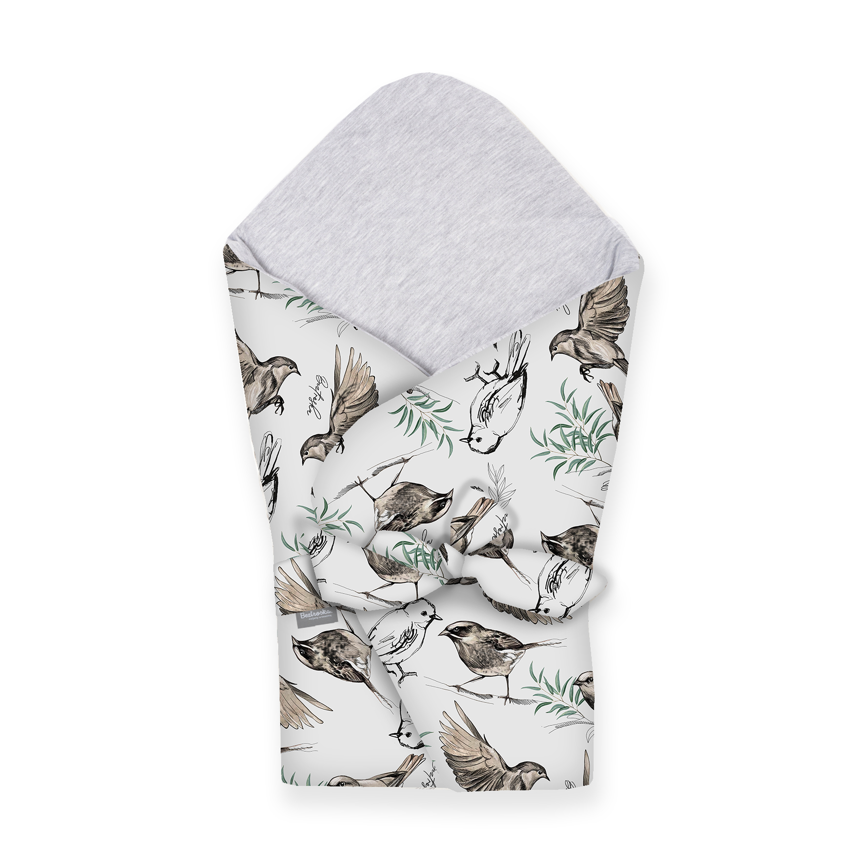 Rożek Niemowlęcy Polskie Ptaki Welur Bawełna 75x75