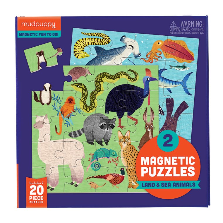 Mudpuppy Puzzle magnetyczne Zwierzęta 4+
