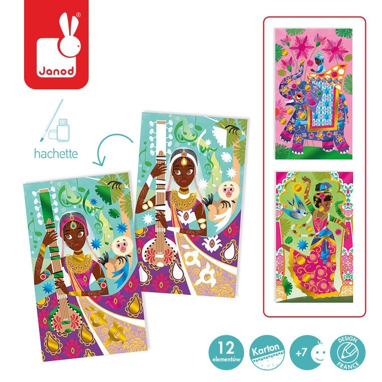 Janod Zestaw Artystyczny Metaliczny Połysk Bollywood 7+