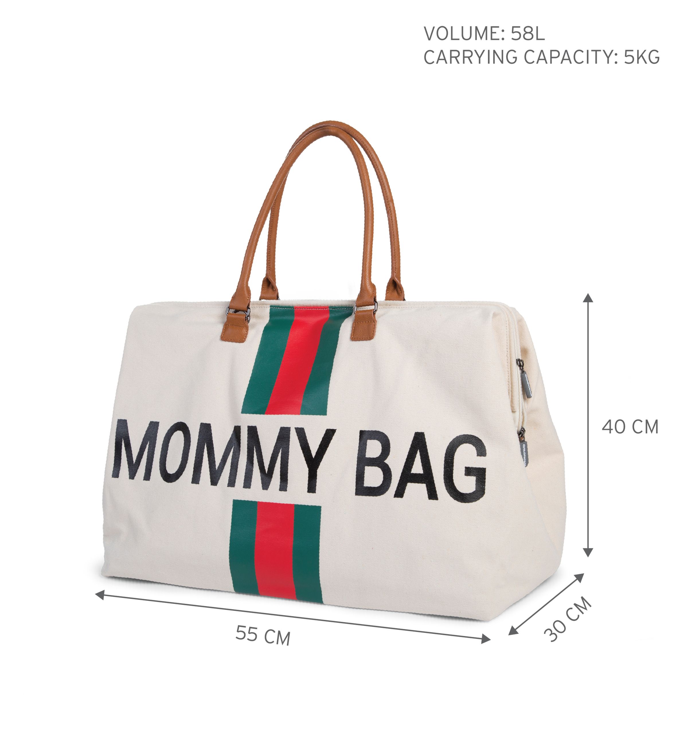 Childhome Torba Mommy Bag Paski Beżowa | Torba dla Mamy