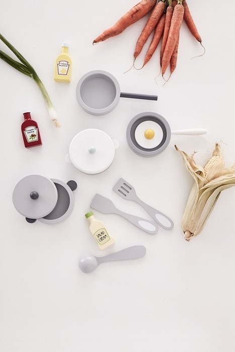 Kids Concept Zestaw 5 Drewnianych Butelek do Zabawy 3+