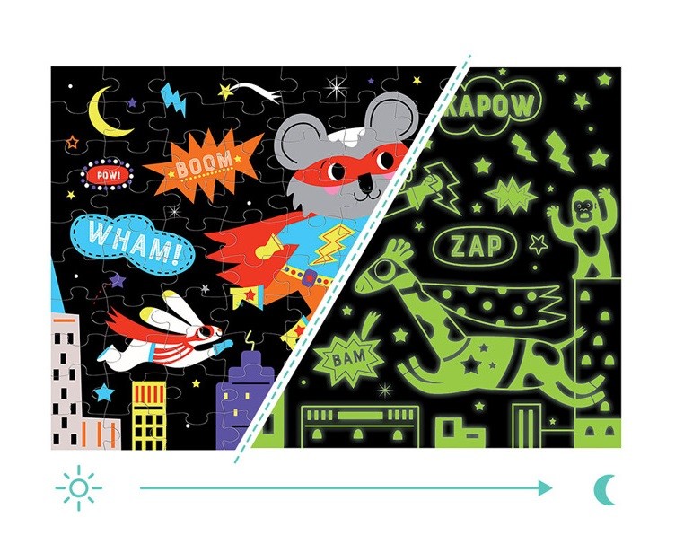 Mudpuppy Puzzle Świecące w Ciemności Superbohaterowie 100el 5+