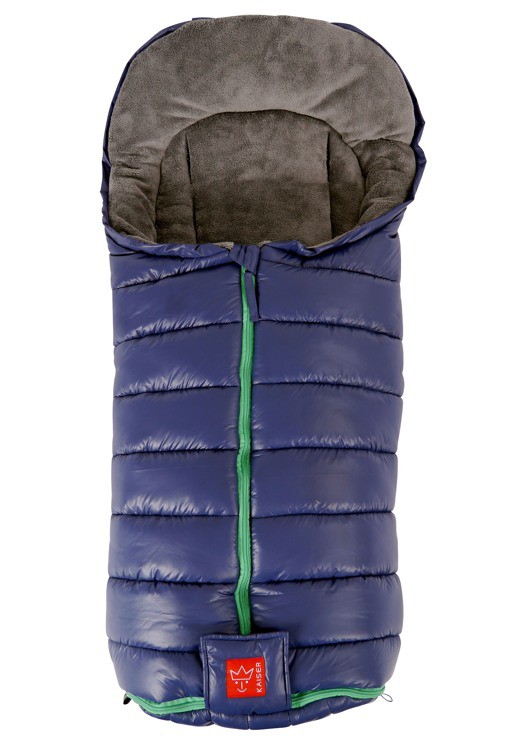 Kaiser Śpiworek FINN granatowy z zielonym zamkiem 0+