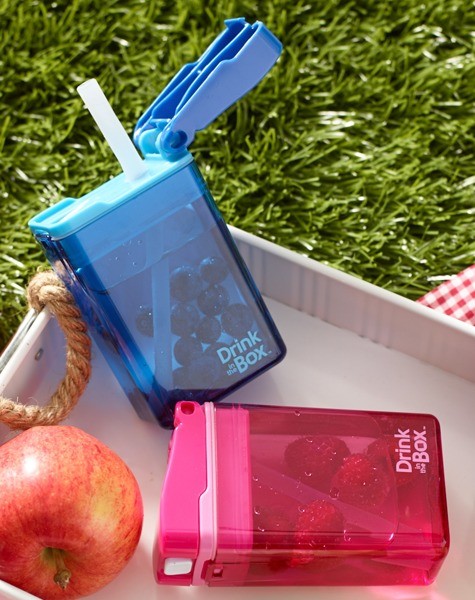 Drink In The Box Bidon ze słomką niebieski 240ml 1+