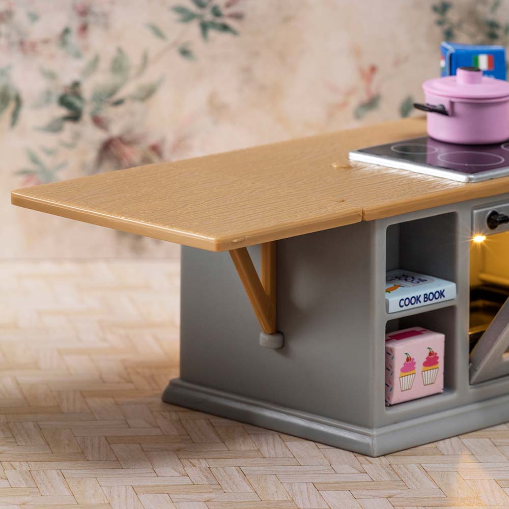 Zestaw mebli kuchennych do domku dla lalek, lodówka, kuchnia | Lundby