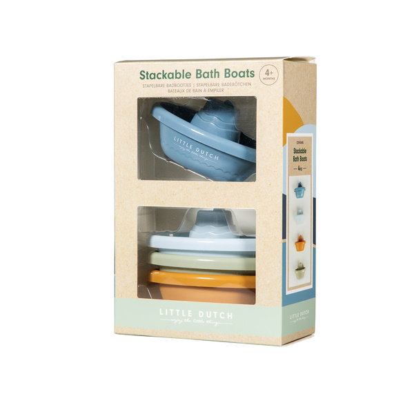 Little Dutch Łódeczki do kąpieli 4 szt. Blue 18m+