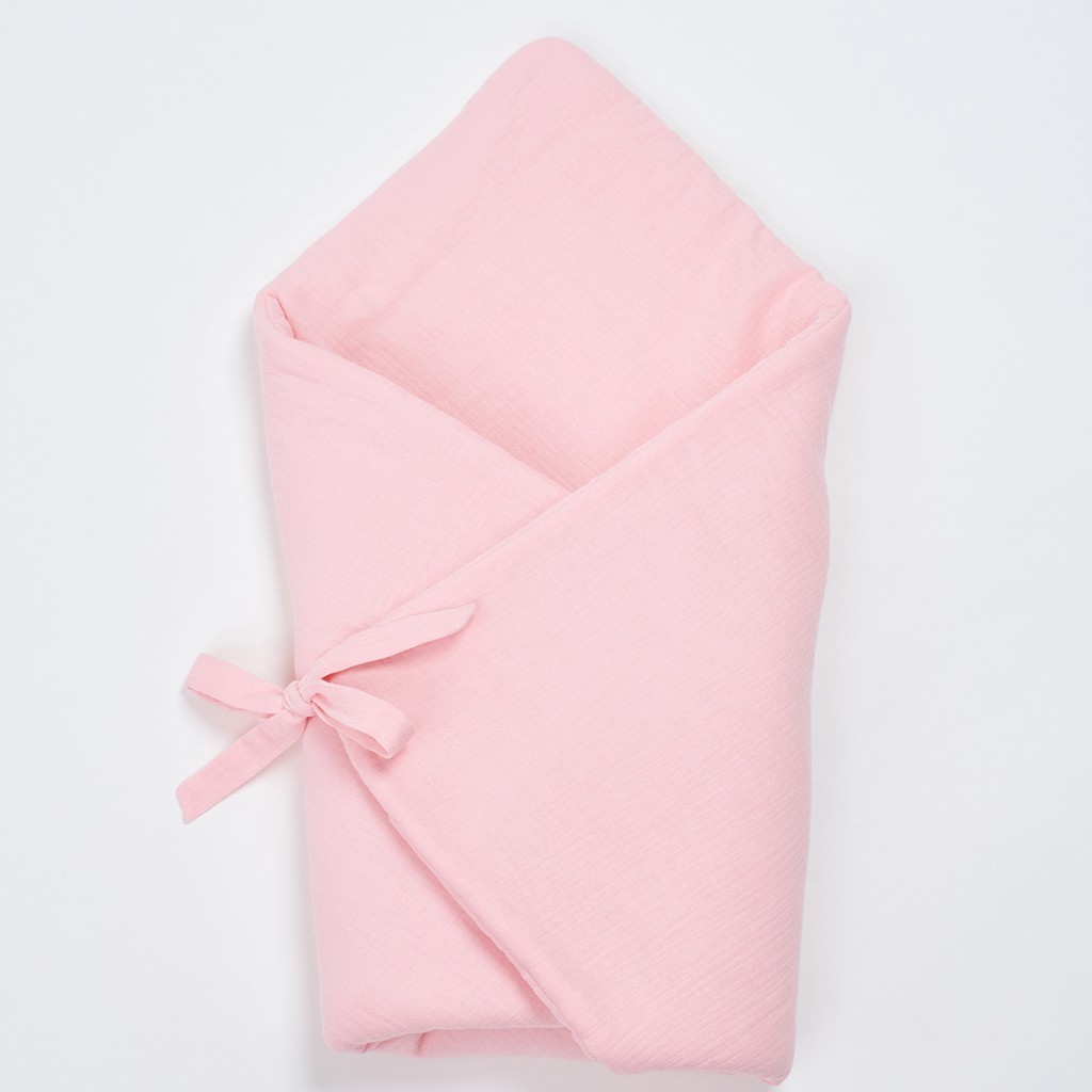 Bimbla, Muślinowy rożek niemowlęcy - jasnoróżowy