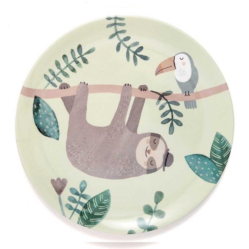 Petit Monkey Talerz Płaski Leniwiec Melamina 20.3cm