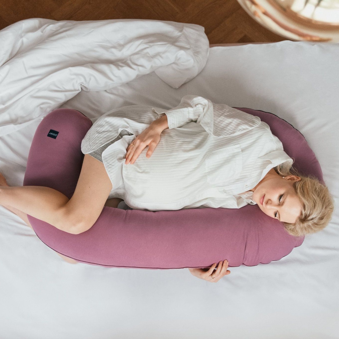 Poofi Poduszka ciążowa Organic Fiołek 120x60cm