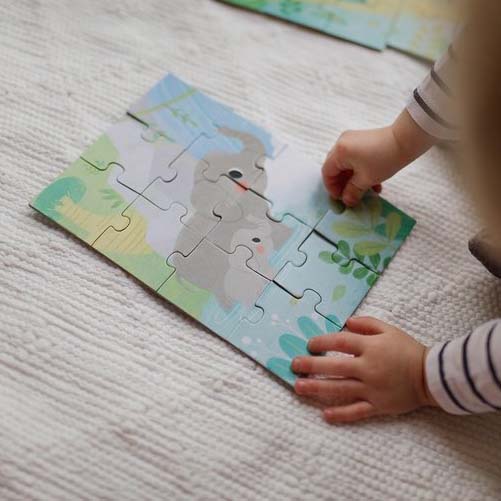 Janod Mini Puzzle Zwierzątka 12 el. 2+