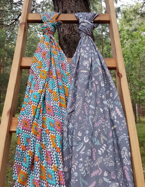 Bambusowa Chusta Botanic Grey 120x120 cm