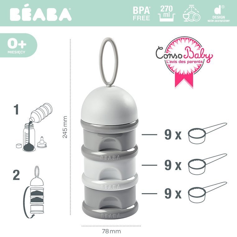 Beaba Pojemniki na mleko w proszku 3 szt. 0-12 mies.
