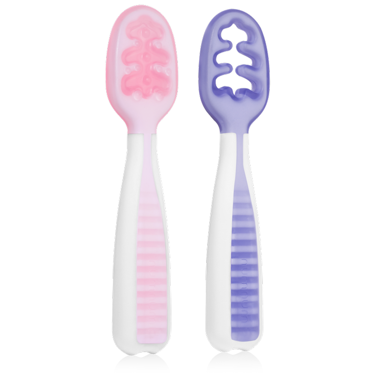 NumNum Łyżeczki Wstępne GOOtensils™ Rosebud + Frosty Lilac 6m+