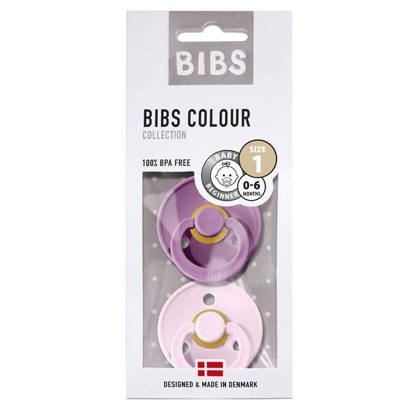 Bibs Smoczek Kauczukowy 2-pack S Lavender & Baby Pink 0+