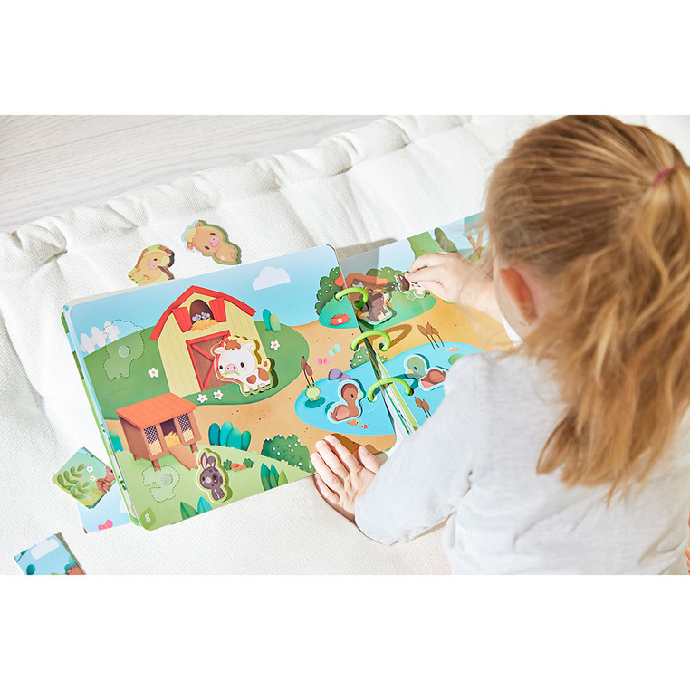 Janod Busy Book Farma Książeczka Edukacyjna Sensoryczna 3+