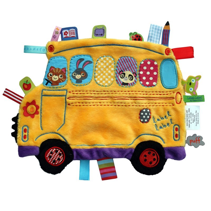 Label Label Kocyk z metkami Autobus 23cm od narodzin