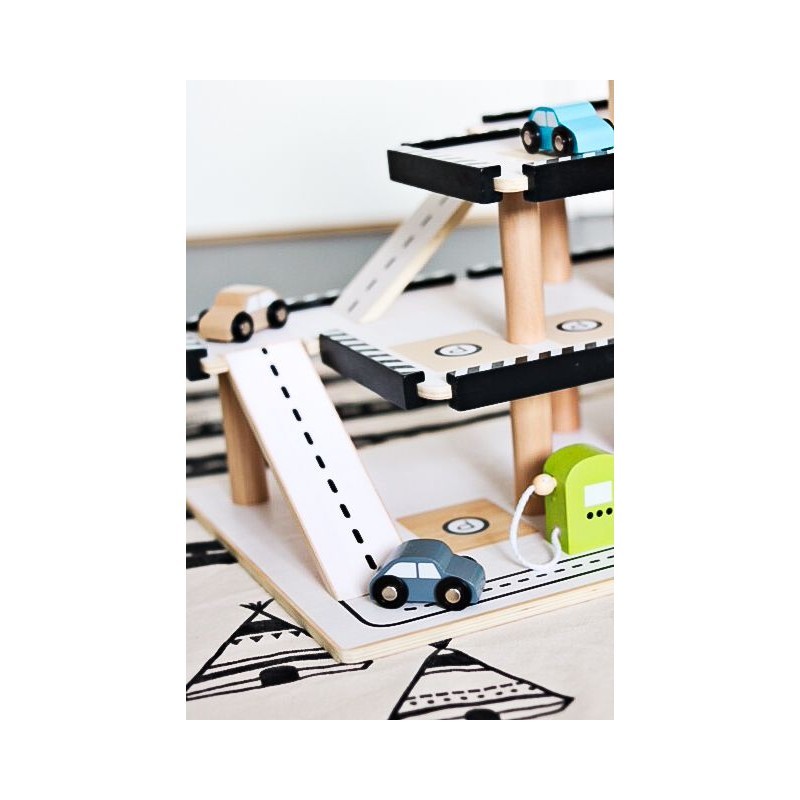 JaBaDaBaDo Drewniany Parking Wielopoziomowy 2+ | Garaż z Autami