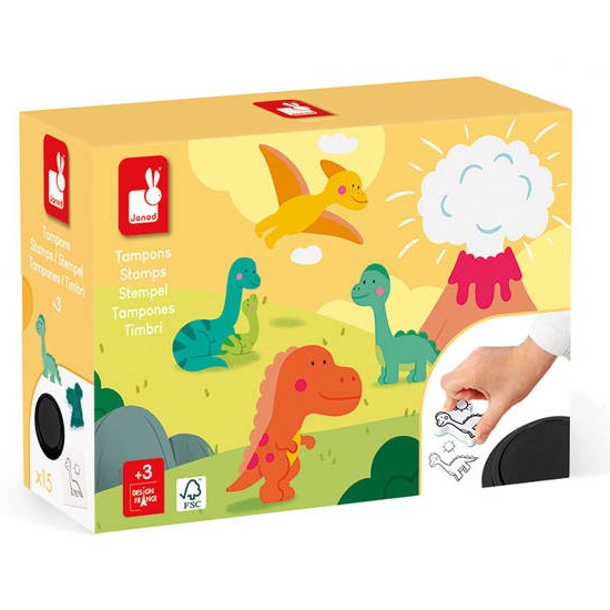 Janod Zestaw Kreatywny Stempelki Dinozaury 18m+