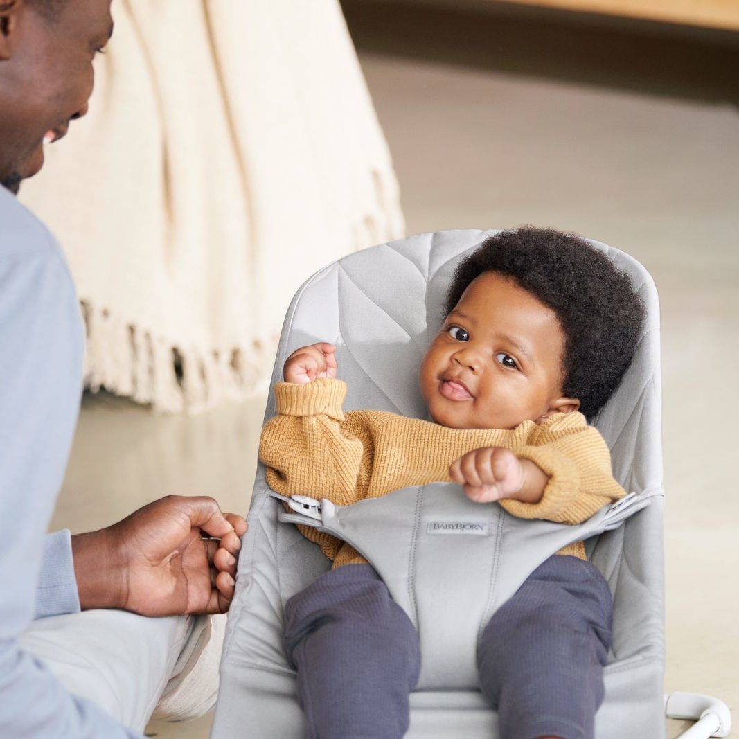 BabyBjorn Leżaczek BLISS COTTON 3-12m Jasny Szary