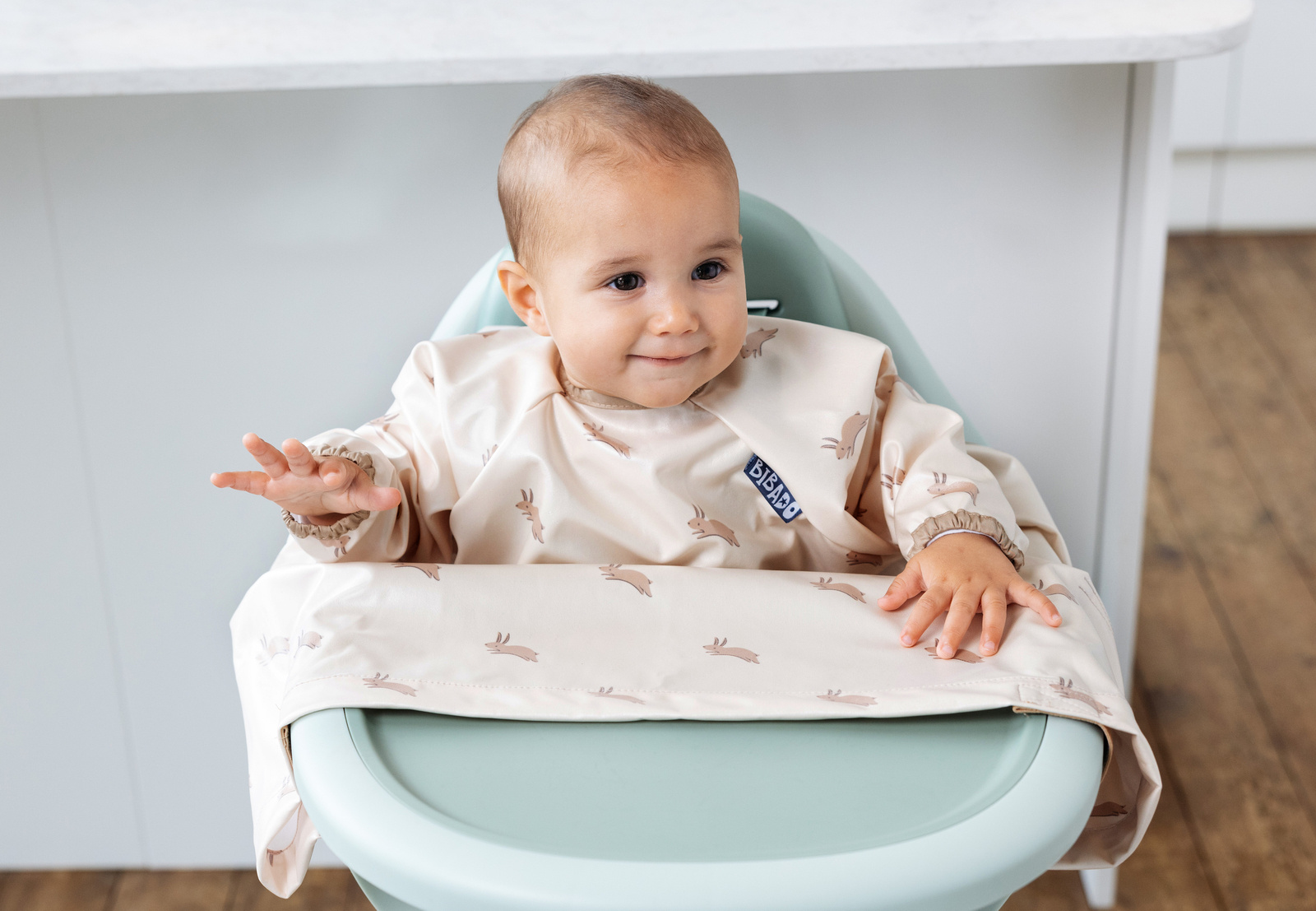 BIBaDO Wodoodporny śliniak z długim rękawem BLW 6m+