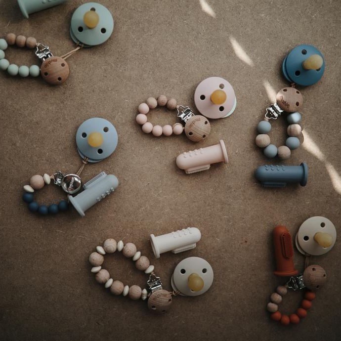 Mushie Szczoteczki na palec 2 szt. Stone/Tradewinds 10m+