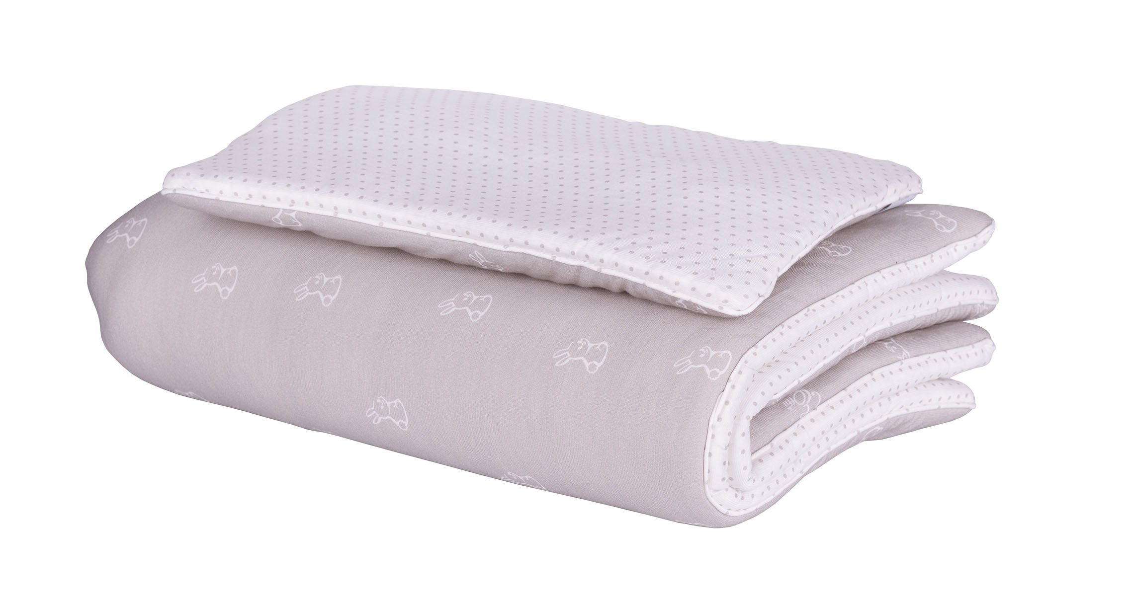 Pościel Effii 70x100 cm Białe Króliczki z Wypełnieniem 0+