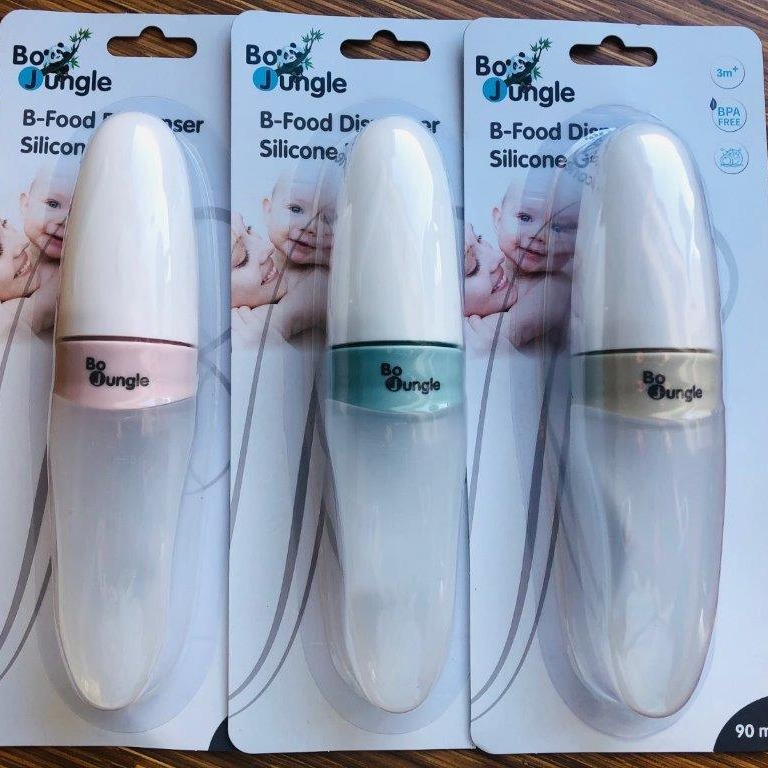 BO JUNGLE, B-Pojemnik silikonowy z łyżeczką - Grey