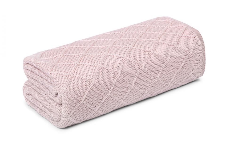 My Memi, Lekki kocyk  otulacz 90x90  wafer pale pink