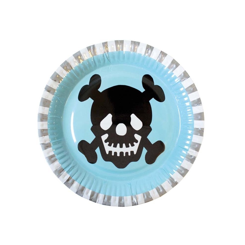 JaBaDaBaDo Pirackie talerze urodzinowe czaszka 8 szt.