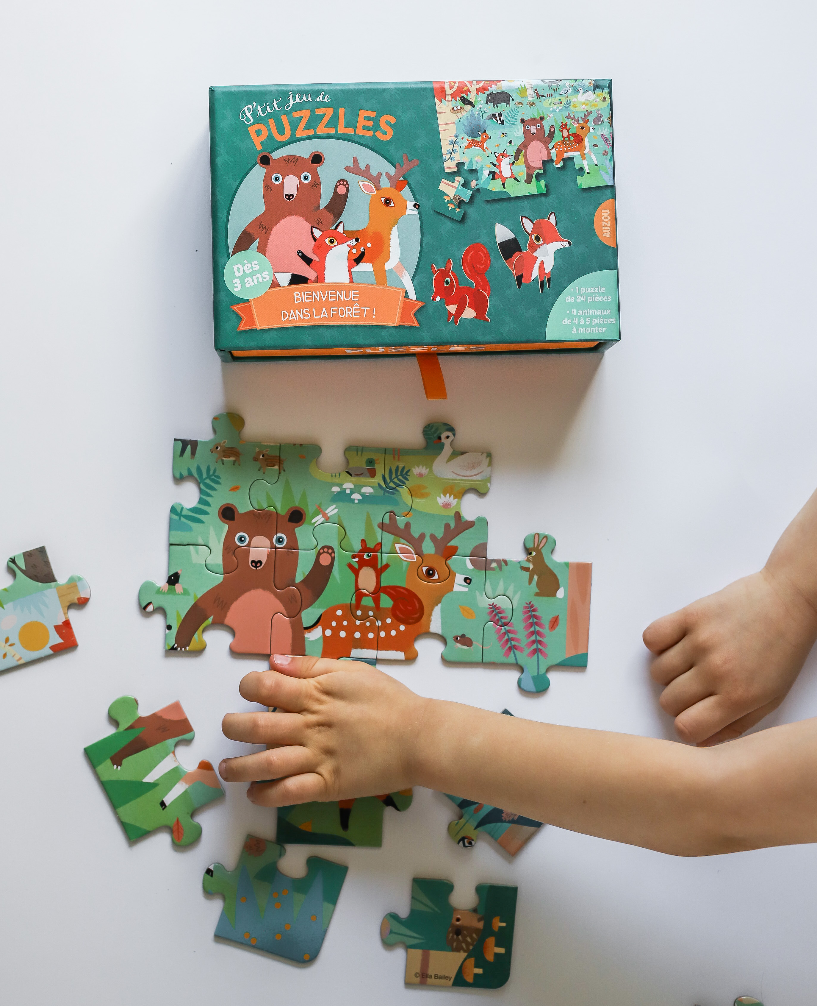 Auzou Puzzle Leśny świat 24el + Zwierzątka 3+