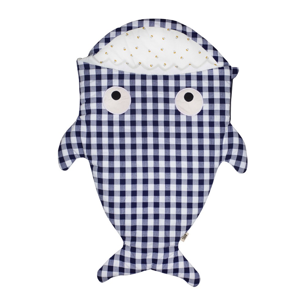 Baby Bites, Śpiworek letni Shark (1-18 miesięcy) Blue Vichy