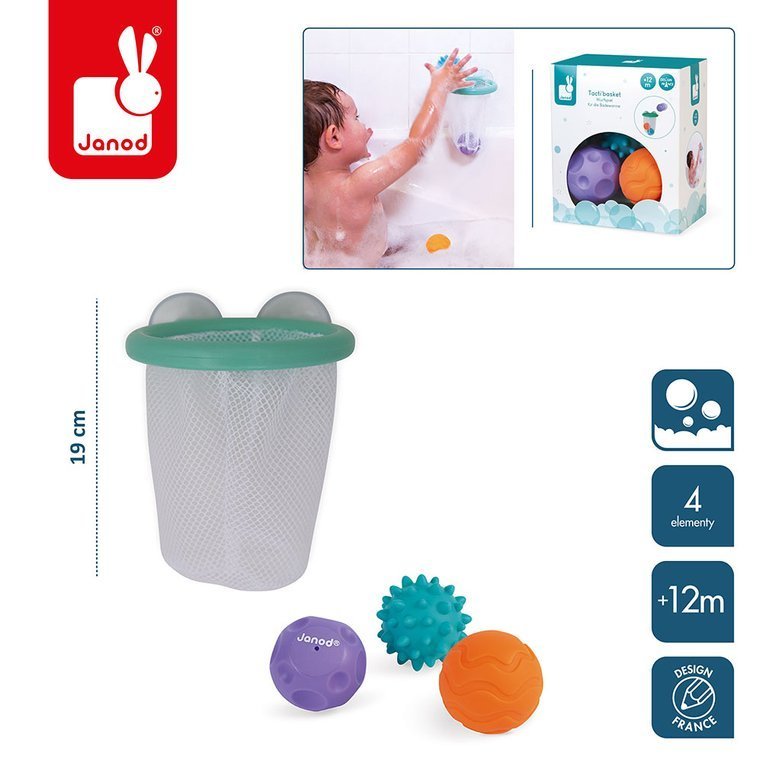 Janod Gra w koszykówkę do kąpieli z 3 piłeczkami 1+