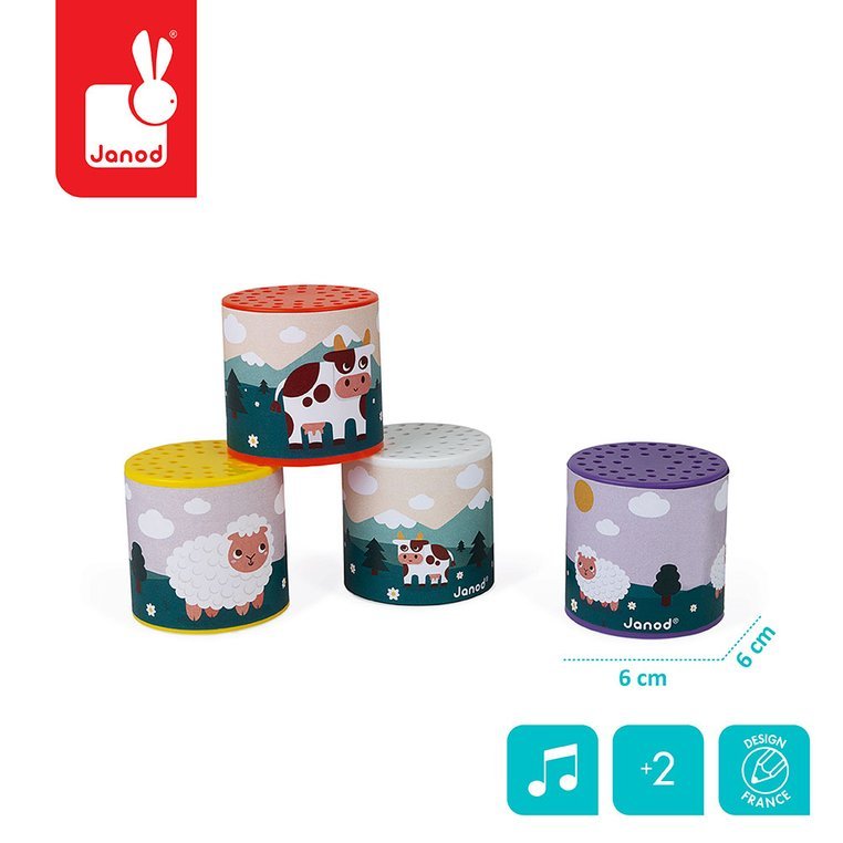 Janod Pudełko Dźwiękowe Zwierzęta Pocket 2+