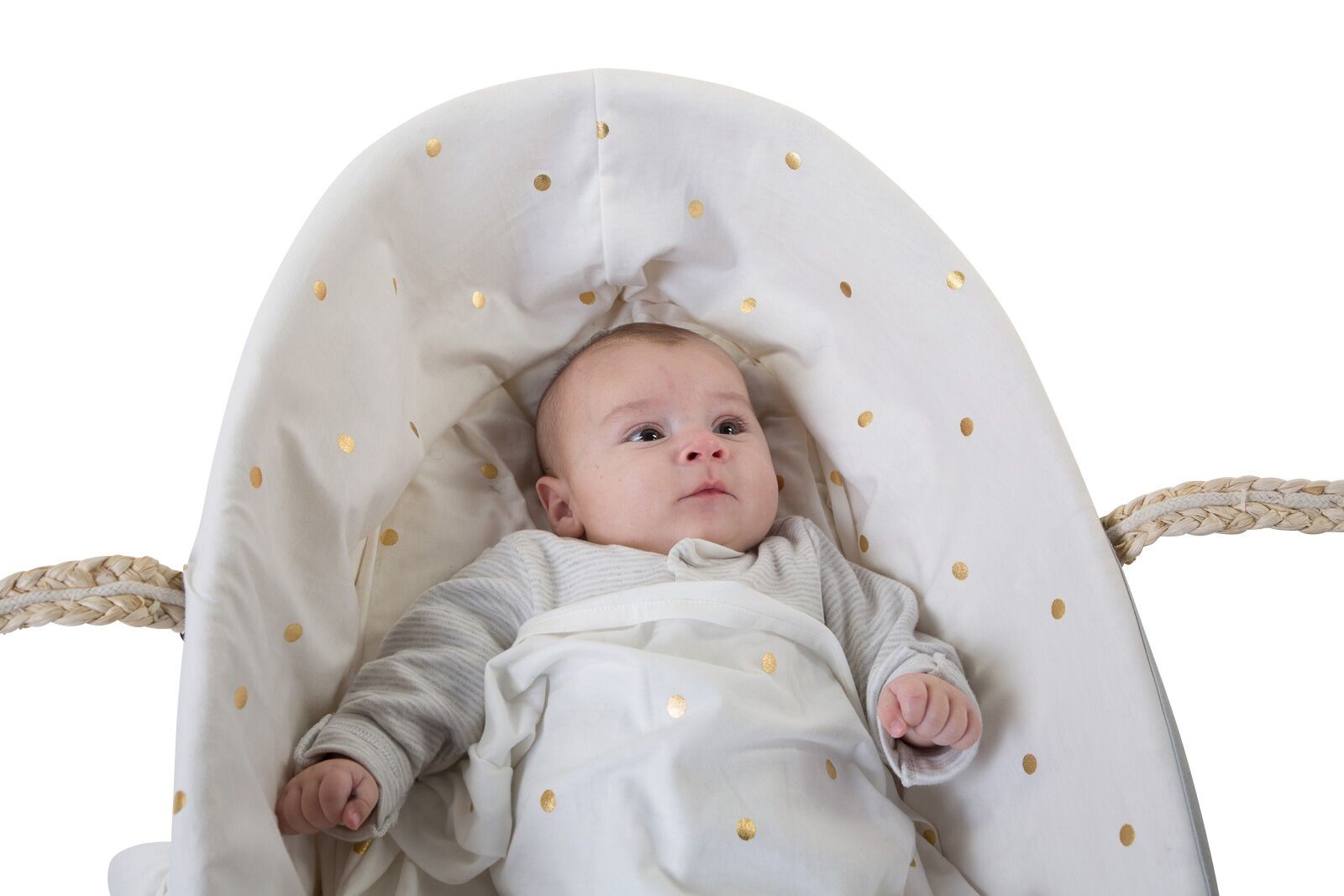 Childhome Pokrowiec do kosza Mojżesza Jersey Gold Dots