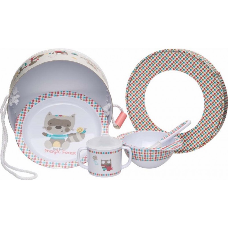 Tuc Tuc Komplet Naczyń Dinner Magic Forest Melamina 12m+