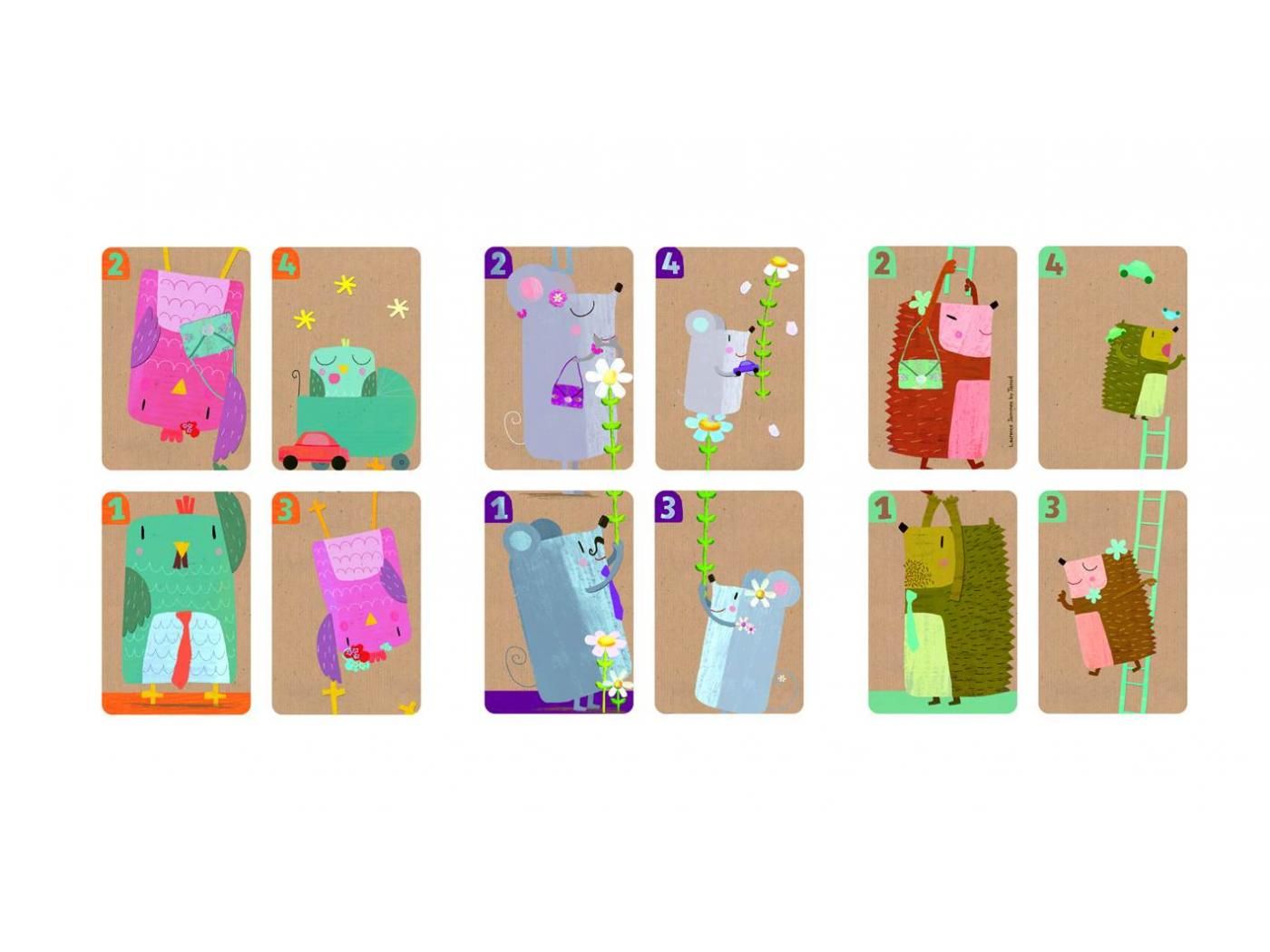 Janod Karty Rodziny Zwierząt 28 kart 3+