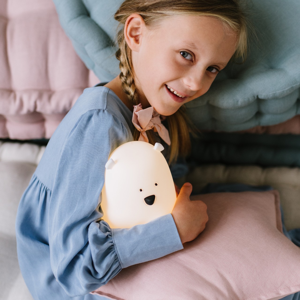 Rabbit&Friends Lampka Miś Duży Biały 0+ | LED