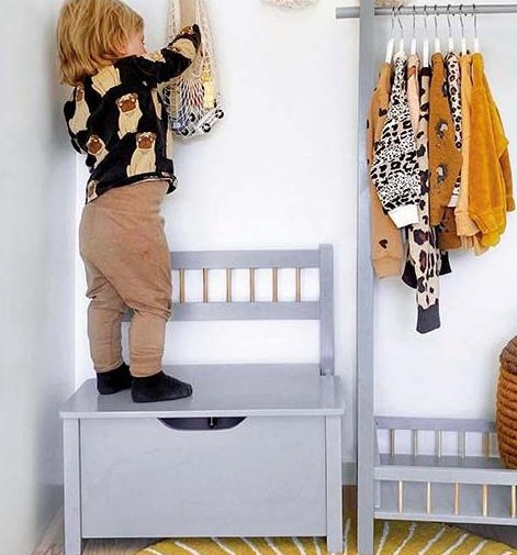 Jabadabado Skrzynia na zabawki Srebrna Ławka 46cm