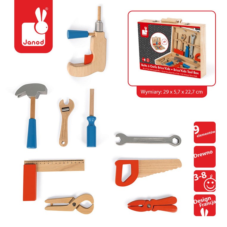Janod, Walizka z narzędziami Brico ‘Kids 