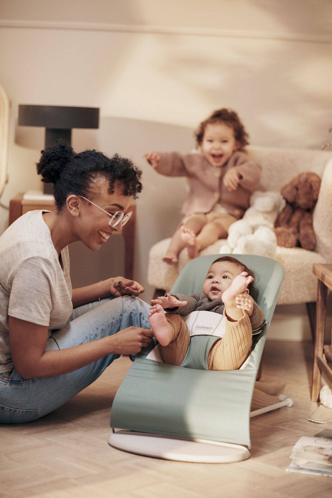 Babybjorn Leżaczek Balance Soft Bawełna Jasnoszary 0+