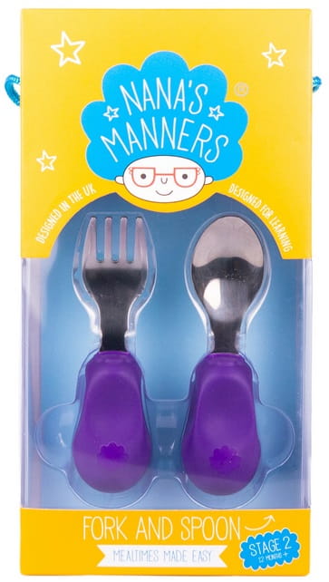 Nana's Manners Widelec i Łyżka Etap 2 12M+ Purple