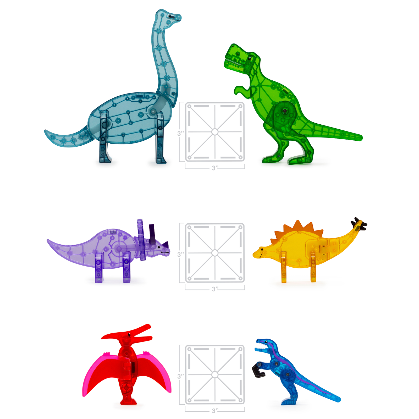 Magna-Tiles Dino World XL Klocki Magnetyczne 50 el. 3+