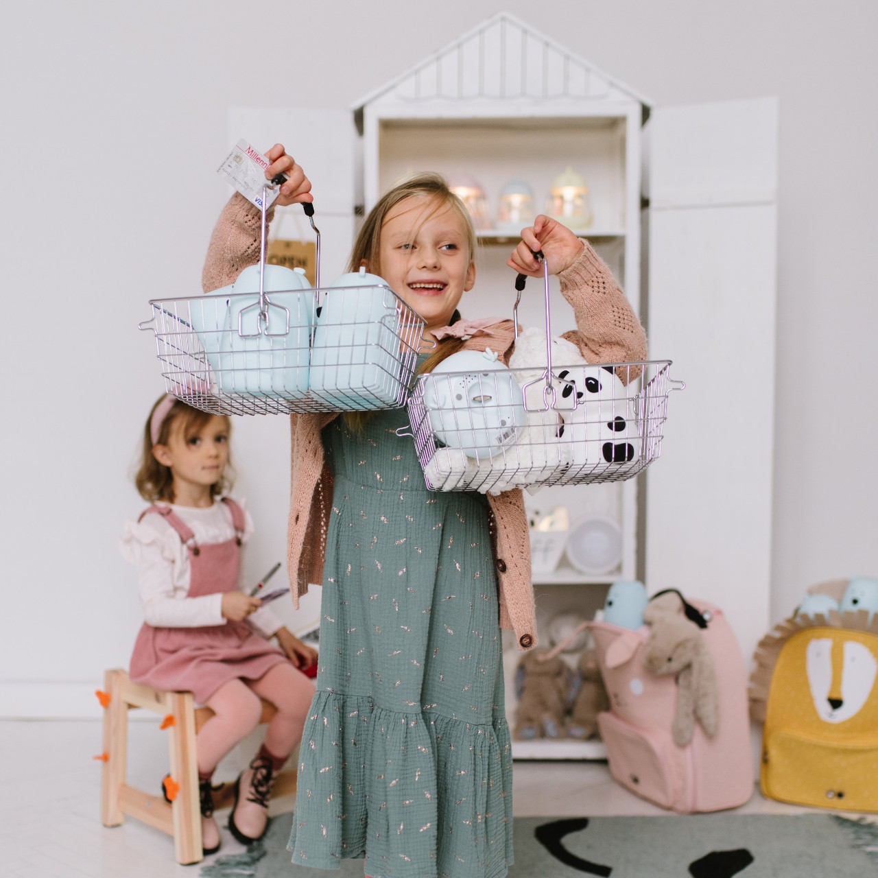 Rabbit&Friends Lampka Miś duży różowa | 0+