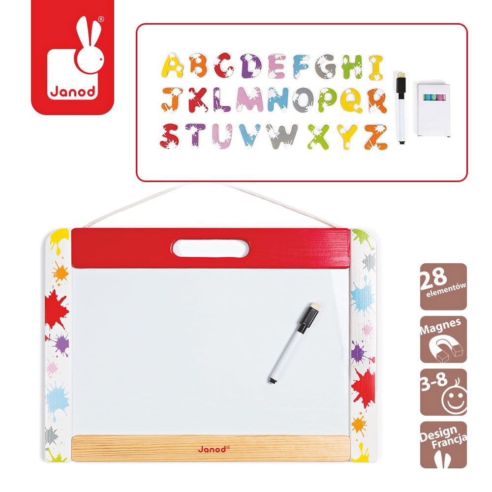 Janod Tablica wisząca 3w1 - Edukacyjna, Od 3 lat