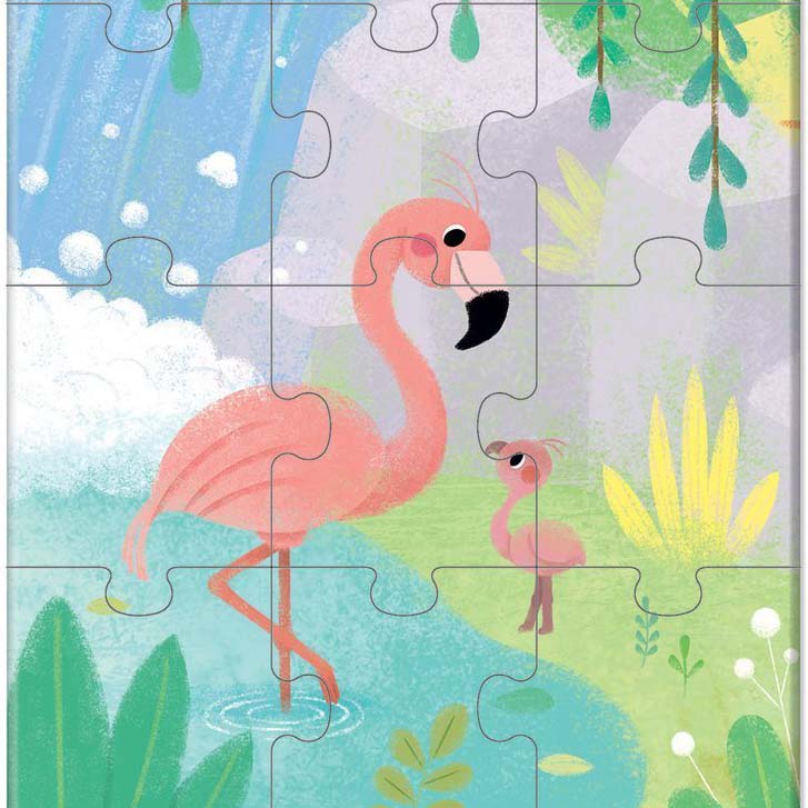 Janod Mini Puzzle Zwierzątka 12 el. 2+