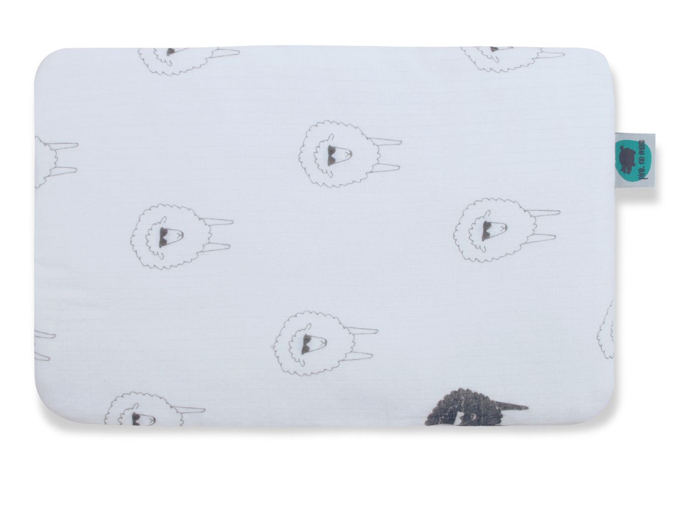 Poduszka muślinowo-bambusowa Pink No More w owce 40x25cm 0+