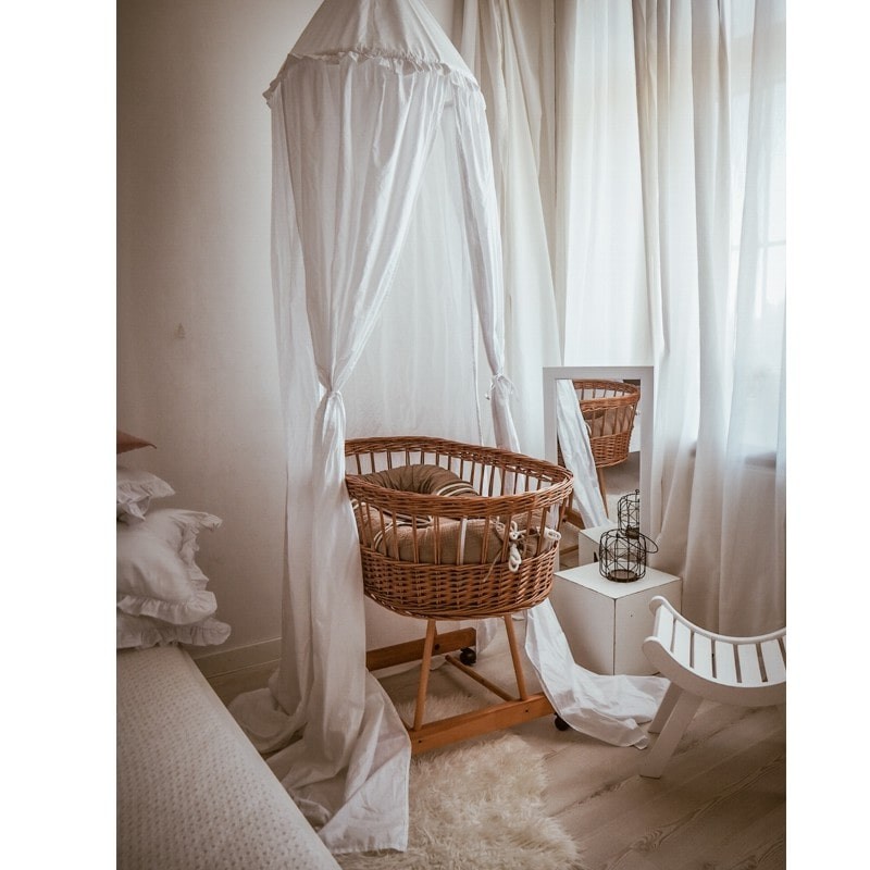 Hi Little One Kosz Mojżesza Wiklinowy Organic ze stelażem