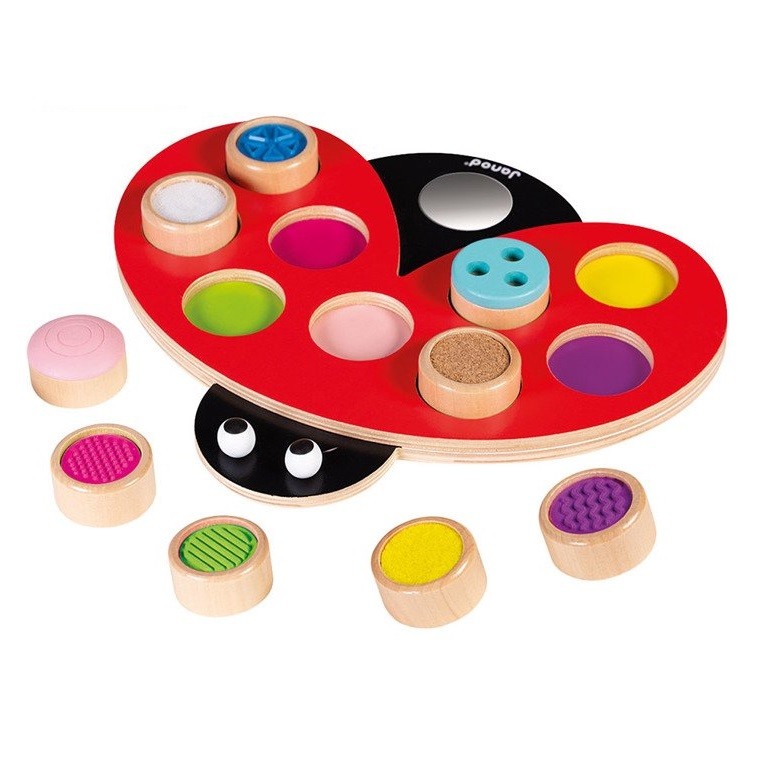 Janod Układanka Sensoryczna Biedronka Uczę się przez dotyk 1+