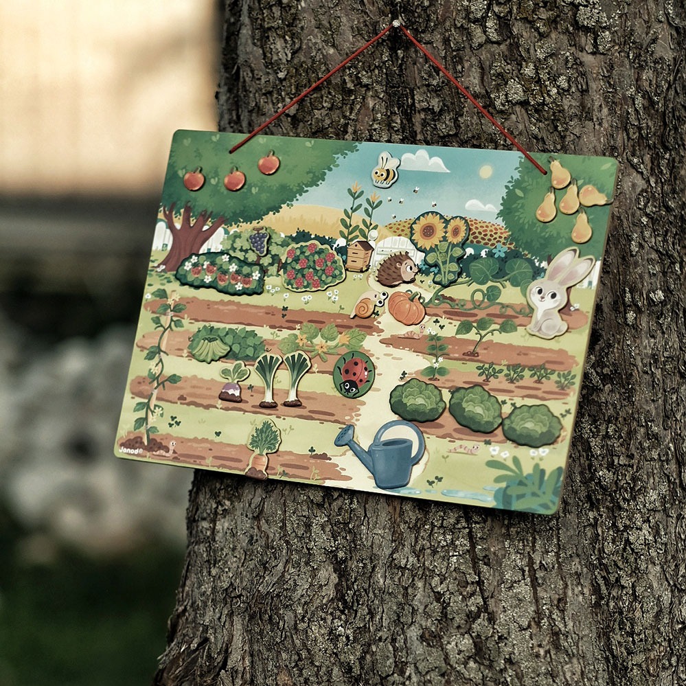 Janod Magnetyczna układanka Mój magiczny ogród 70 magnesów 3+